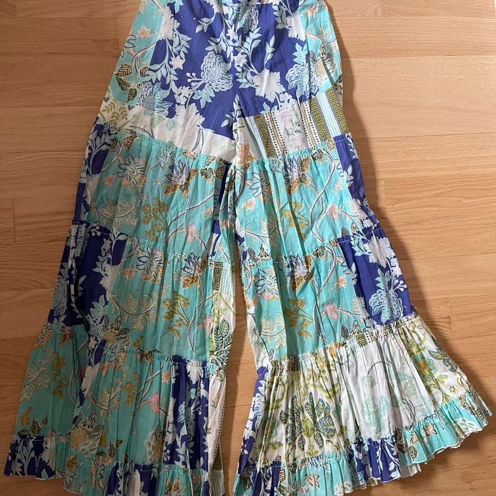 Floral Patchwork Boot Cut Flare Pants - image 2